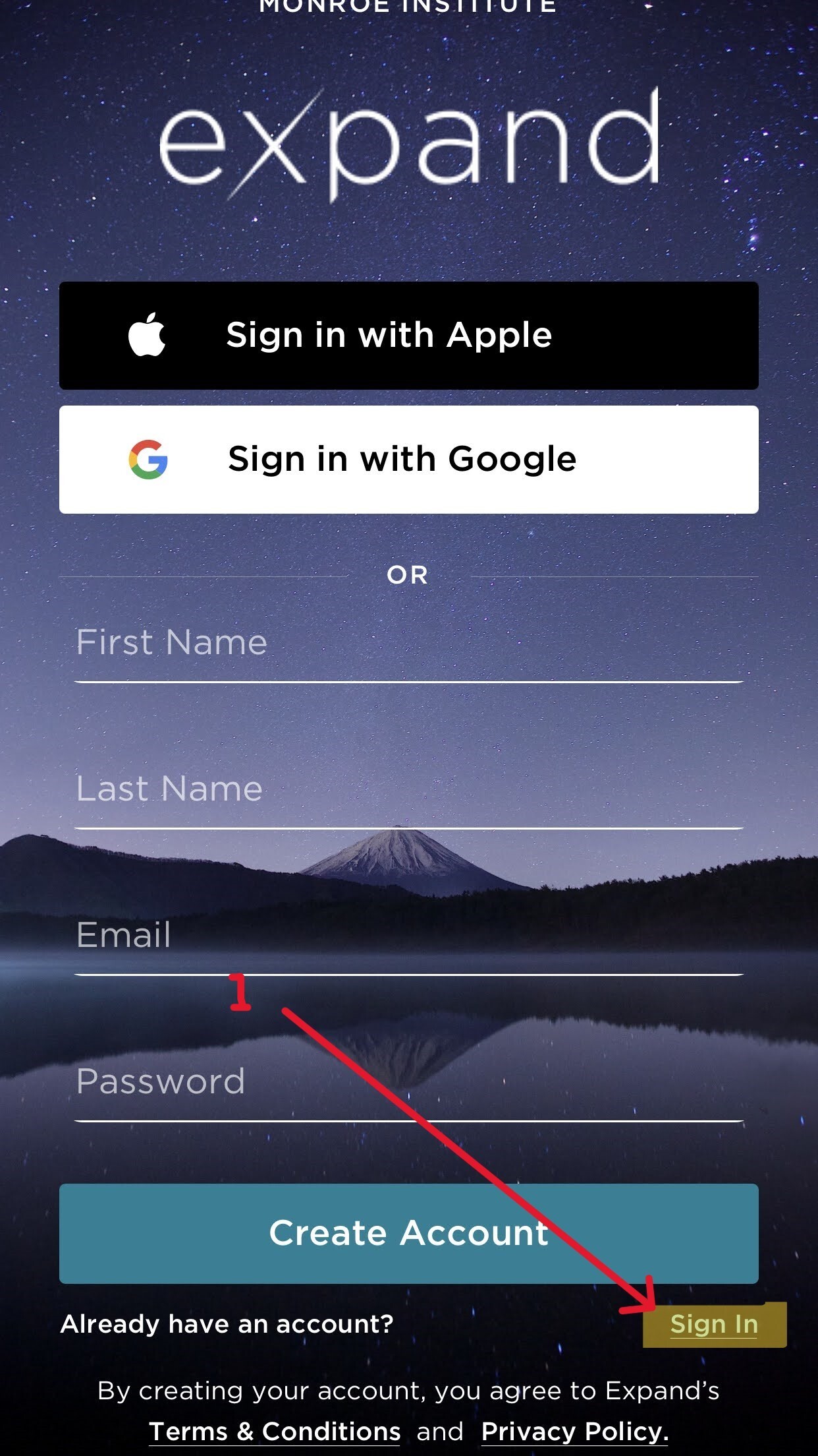 Expand app password reset, step 1