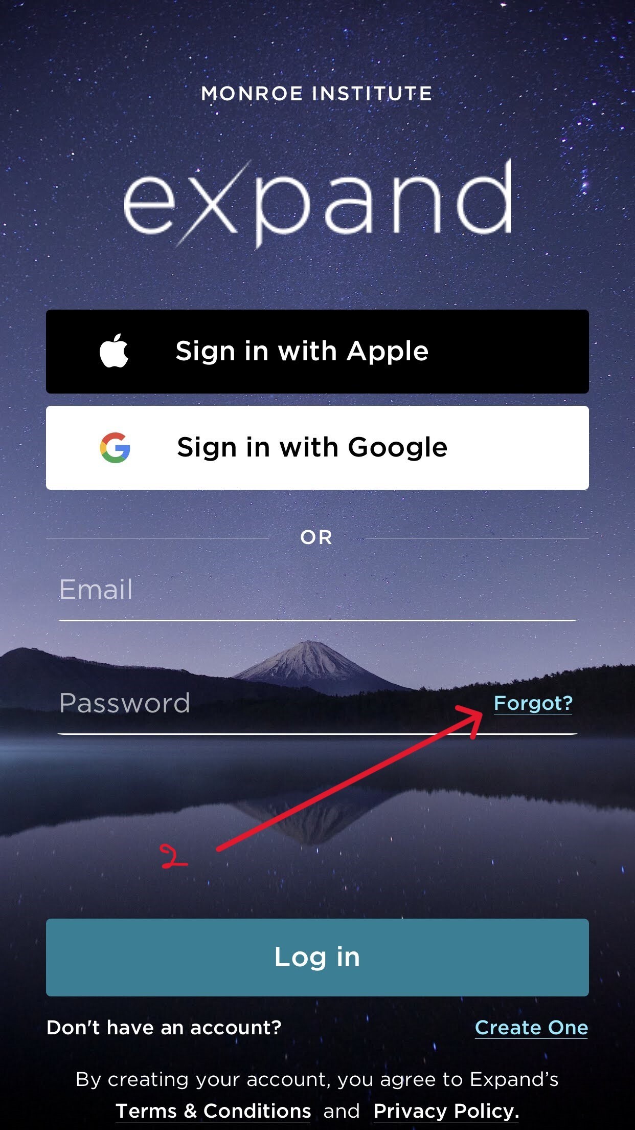 Expand app password reset, step 2