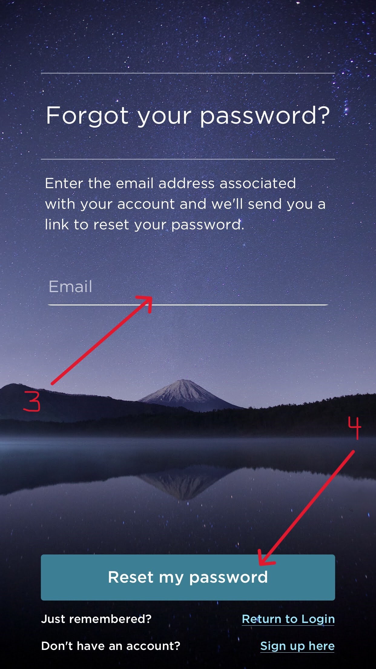 Expand app password reset, step 3